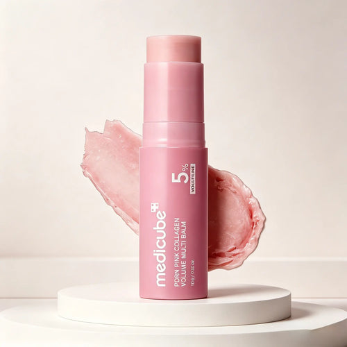 Medicube PDRN Pink Collagen Volume Multi Balm 10G, Portable Solid Skincare Stick, Targeted Hydrating Plumping Wrinkle Care for Face Neck