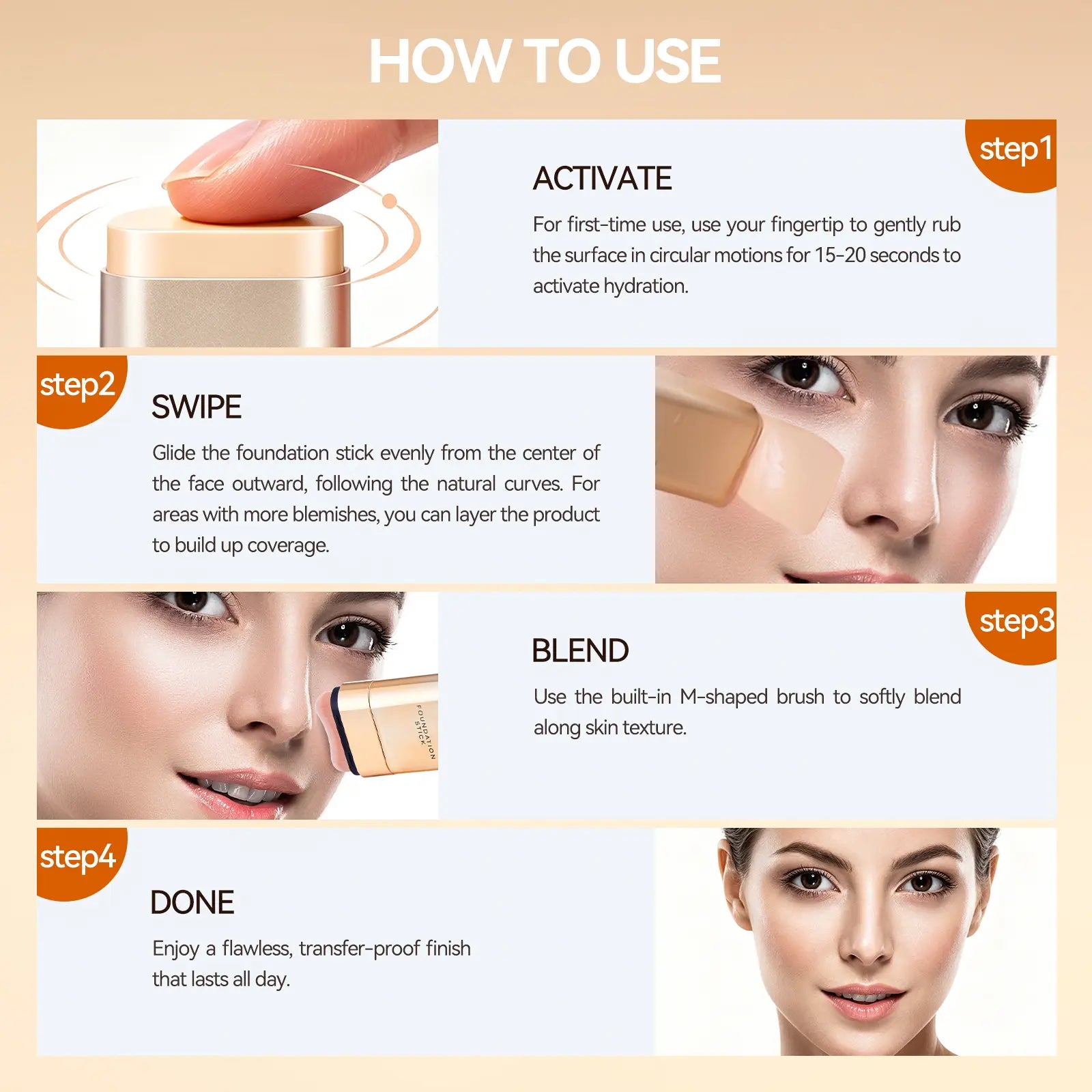 QIANWHITE Mineral Tinted Sunscreen Stick for Face - SPF Protection with Zinc Oxide and Titanium Dioxide, Travel Size Formula for Women